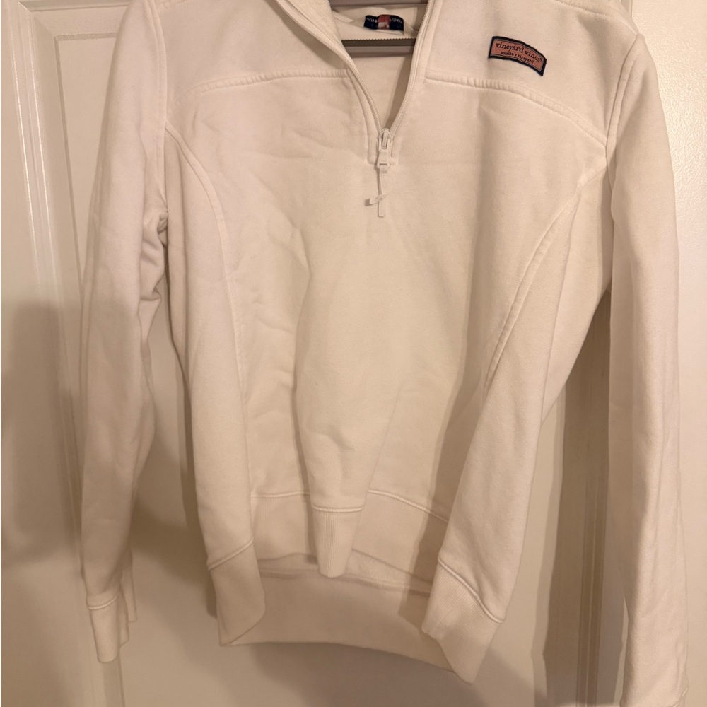 Vineyard Vines Cream Quarter-Zip Sweatshirt